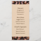 Casual koffiebonen Voeg je menukoffie toe Menu (Achterkant)