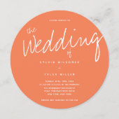 Casual koraal typografie bruiloft kaart (Voorkant)