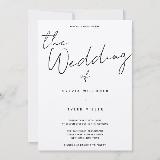 Casual Kraft Wedding Kaart (Voorkant)