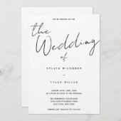 Casual Kraft Wedding Kaart (Voorkant / Achterkant)