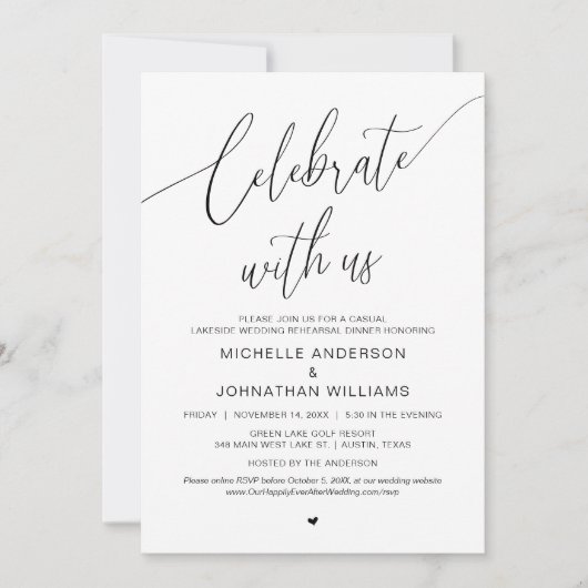 Casual Lakeside Casual Weddenschap-repetitie in Kaart (Voorkant)