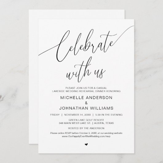 Casual Lakeside Casual Weddenschap-repetitie in Kaart (Voorkant / Achterkant)