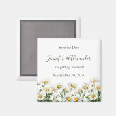 Casual Land Bruiloft Daisy Save the Date Magneet (Voorkant / Achterkant)