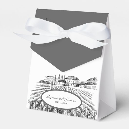 Casual Land Italië Wijngaard Rustiek Bruiloft Bedankdoosjes (Voorkant Zijde)