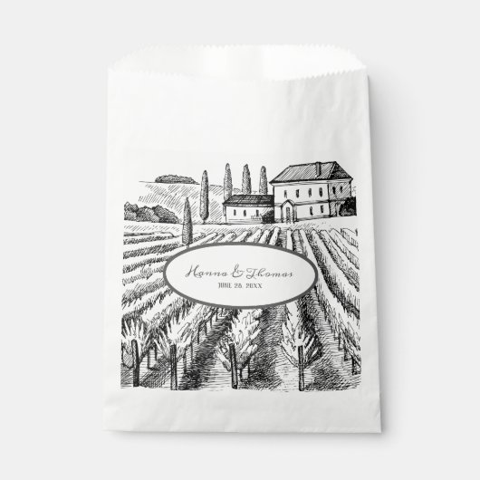 Casual Land Italië Wijngaard Rustiek Bruiloft Bedankzakje (Voorkant)
