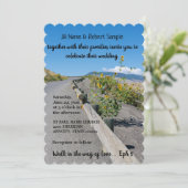 Casual land West Mountain Road Flowers Bruiloft Kaart (Staand voorkant)