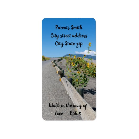 Casual land West Mountain Road Flowers Terug Etiket (Voorkant)