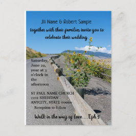 Casual Land West Road Gele Zonnebloemen Trouwen Uitnodiging Briefkaart