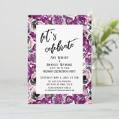 Casual Laten we roze Waterverf bloemen vieren Kaart (Staand voorkant)