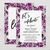 Casual Laten we roze Waterverf bloemen vieren Kaart (Voorkant / Achterkant)