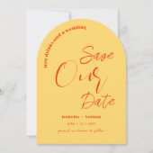 Casual Leuke Gele Zomer Huwelijk Save The Date Kaart (Voorkant)