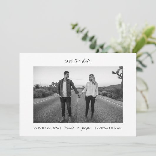 Casual Lijst Pastel Foto opslaan Datum Kaart (Staand voorkant)