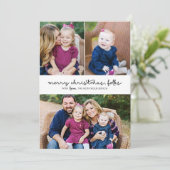 Casual Manuscript 3 de Foto Kerstfeestdag Flard Ka Feestdagenkaart (Staand voorkant)