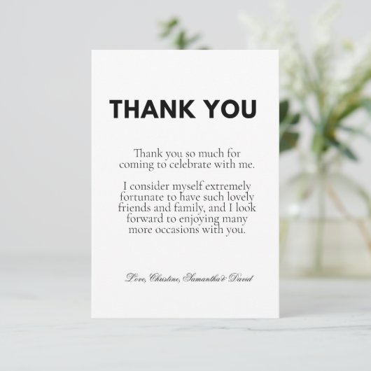 Casual manuscript dank u berichtnota kaart (Staand voorkant)