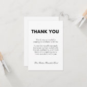 Casual manuscript dank u berichtnota kaart (Voorkant / Achterkant in situ)