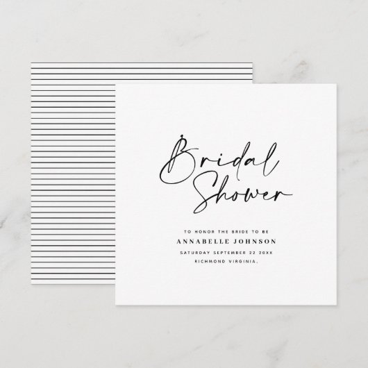 Casual manuscript wit eenvoudig vrijgezellenfeest save the date (Voorkant / Achterkant)