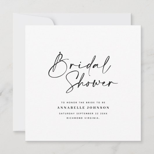 Casual manuscript wit eenvoudig vrijgezellenfeest save the date (Voorkant)