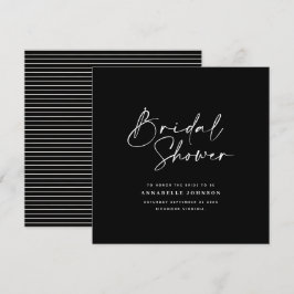 Casual manuscript zwarte en witte vrijgezellenfees save the date