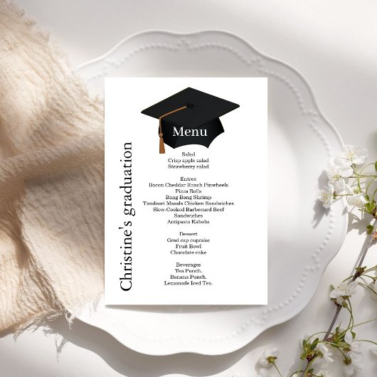 Casual menu voor het diner van de zwarte & witte G