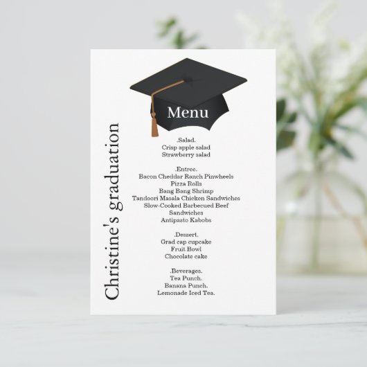 Casual menu voor het diner van de zwarte & witte G Kaart (Staand voorkant)