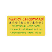 Casual "MERRY CHRISTMAS!" Adreslabel Etiket (Voorkant)