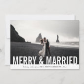 Casual Merry & Married | Modern Holiday Foto Feestdagenkaart (Voorkant)