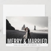 Casual Merry & Married | Modern Holiday Foto Feestdagenkaart (Voorkant / Achterkant)