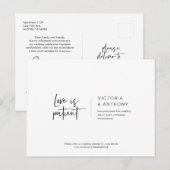 Casual minimaal, Liefde is geduldig, uitgesteld Briefkaart (Voorkant / Achterkant)