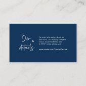 Casual, minimaal, Navy Blue font, Wedding Details Informatiekaartje (Voorkant)