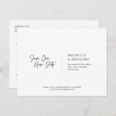 Casual minimaal, sla onze nieuwe datum op, uitgest briefkaart (Voorkant / Achterkant)