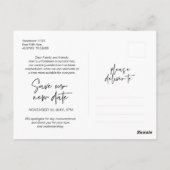 Casual minimaal, sla onze nieuwe datum op, uitgest briefkaart (Achterkant)