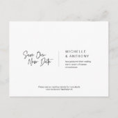 Casual minimaal, sla onze nieuwe datum op, uitgest briefkaart (Voorkant)