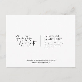 Casual minimaal, sla onze nieuwe datum op, uitgest briefkaart