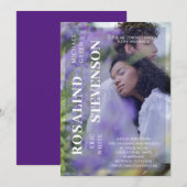 Casual, minimale gewelddadige foto-bruiloft kaart (Voorkant / Achterkant)