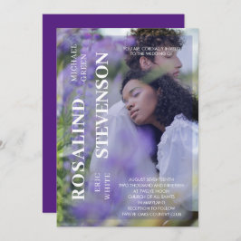 Casual, minimale gewelddadige foto-bruiloft kaart