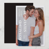 Casual, minimale zwarte witte foto bruiloft kaart (Voorkant / Achterkant)