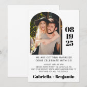 Casual minimalistische foto in één bruiloft kaart (Voorkant / Achterkant)