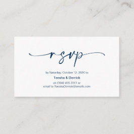 Casual minimalistische marinesblauwe pen, bruiloft informatiekaartje