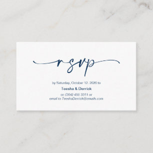 Casual minimalistische marinesblauwe pen, bruiloft informatiekaartje