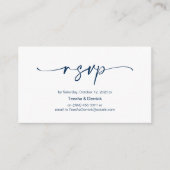 Casual minimalistische marinesblauwe pen, bruiloft informatiekaartje (Voorkant)