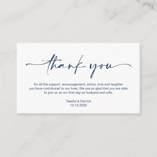 Casual minimalistische marinesnopen Pen, bruiloft  Informatiekaartje (Voorkant)