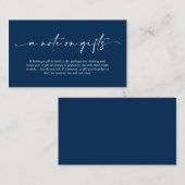 Casual minimalistische Navy-inktpen, een notitie o Informatiekaartje (Voorkant / Achterkant)