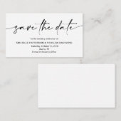 Casual minimalistische zwarte inktpen, Bewaar de d Informatiekaartje (Voorkant / Achterkant)