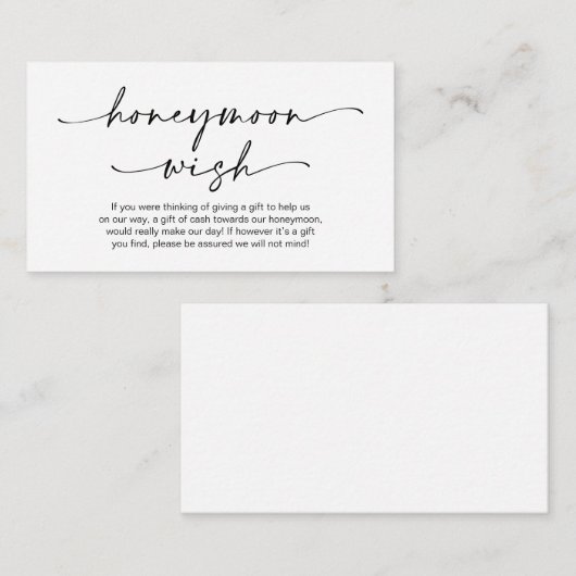 Casual minimalistische zwarte inktpen, huwelijksre informatiekaartje (Voorkant / Achterkant)