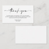 Casual, minimalistische zwarte pen, bruiloft Dank  Informatiekaartje (Voorkant / Achterkant)