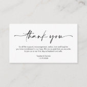 Casual, minimalistische zwarte pen, bruiloft Dank Informatiekaartje (Voorkant)