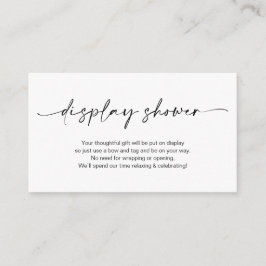 Casual, minimalistische zwarte pen, display Shower Informatiekaartje