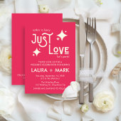 Casual Modern Just Love Wedding Kaart