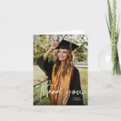 Casual modern kalligrafie script foto Afstuderen Bedankkaart (Voorkant)
