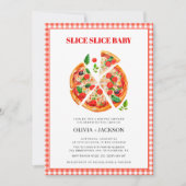 Casual Modern Pizza Party Bruiloft Paar Douche Kaart (Voorkant)